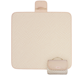 Wander classic check powder open flat lay. Alt Img