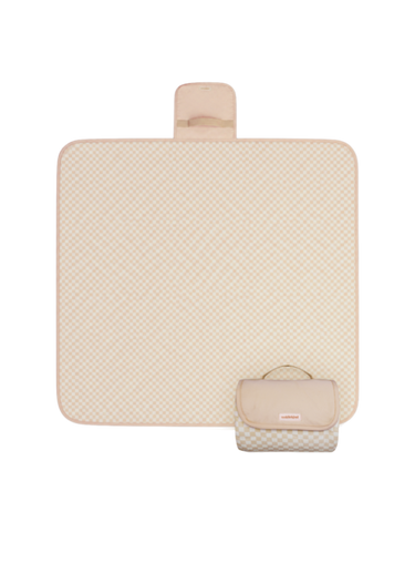 Wander classic check powder open flat lay. Alt Img