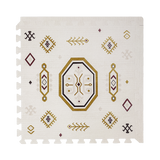 Alt Img | Close-up of single tile with geometric pattern from the toddlekind baby toddler foam modern designer puzzle play mat haven amira golden clay. Alt Img