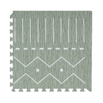 Close-up of a single textured tile from toddlekind baby toddler foam modern designer puzzle play mat haven berber moss with geometric pattern. Alt Img