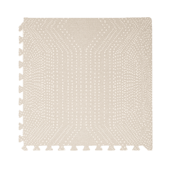 Close-up of a single textured tile from the toddlekind baby toddler foam modern designer puzzle play mat haven deco ecru. Alt Img