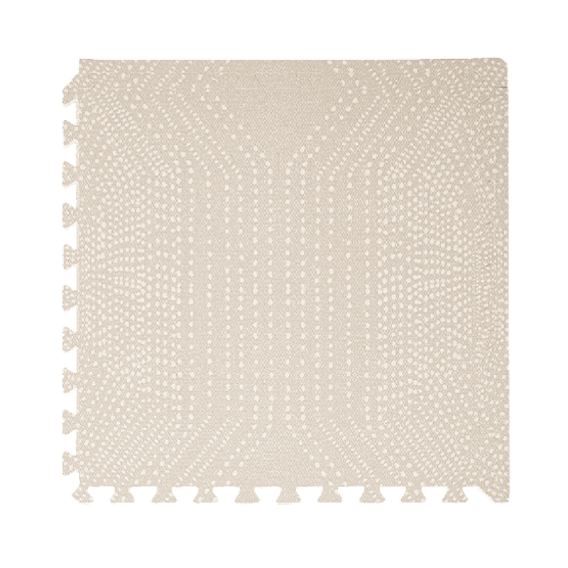 Close-up of a single textured tile from the toddlekind baby toddler foam modern designer puzzle play mat haven deco ecru. Alt Img