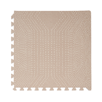Close-up of a single textured tile with geometric pattern from the toddlekind baby toddler foam modern designer puzzle play mat haven deco latte. Alt Img