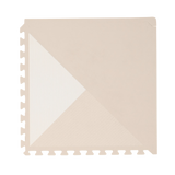 Close-up of a single geometric tile from toddlekind baby toddler foam modern designer puzzle play mat haven kyte mocha with soft textured surface. Alt Img