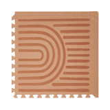 Close-up of a single textured tile with curved pattern from the toddlekind baby toddler foam modern designer puzzle play mat haven linear camel. Alt Img