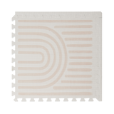 Close-up of a single textured tile with curved linear pattern from the toddlekind baby toddler foam modern designer puzzle play mat haven linear linen. Alt Img
