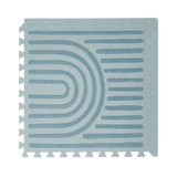Close-up of a single textured tile with curved linear pattern from the toddlekind baby toddler foam modern designer puzzle play mat haven linear mineral. Alt Img