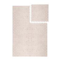 Interlocking tile layout with one piece removed showing the toddlekind baby toddler foam modern designer puzzle play mat haven  aria maple.