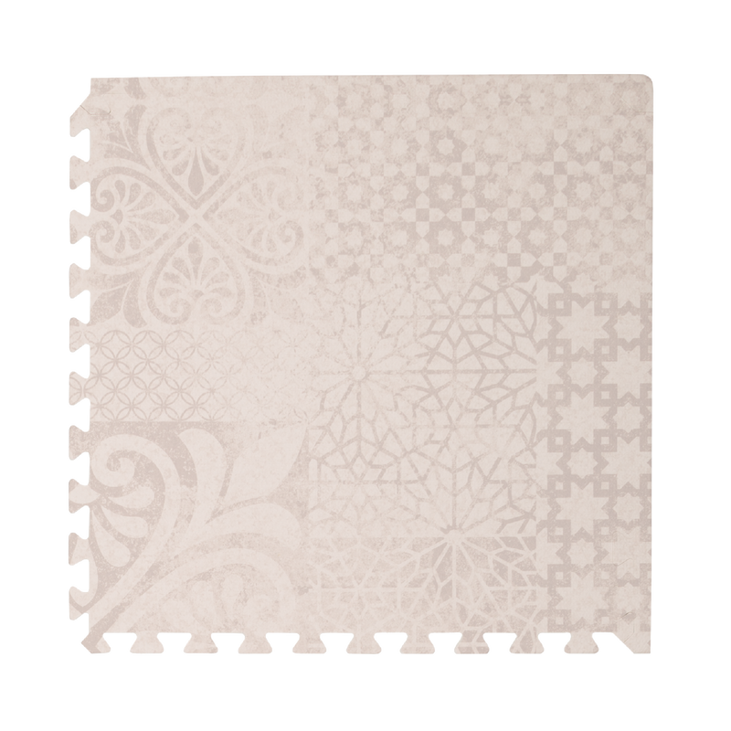 Single foam tile close-up with geometric pattern and edge detail from the toddlekind baby toddler foam modern designer puzzle play mat haven maple aria. Alt Img