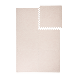 Interlocking neutral tiles with one tile removed from toddlekind baby toddler foam modern designer puzzle play mat haven wild dune.