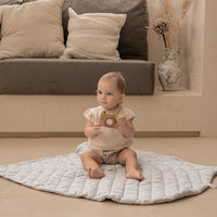 Organic Cotton Leaf Playmat | Stone | Toddlekind