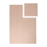 Interlocking tile layout with one piece removed showing the toddlekind baby toddler foam modern designer puzzle play mat haven tulum Peony.