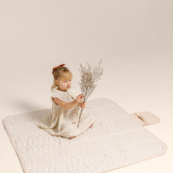 Portable Wander Classic Playmat | Check, Powder | Toddlekind