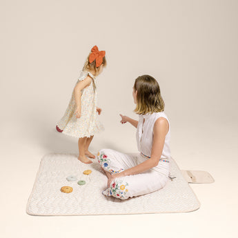 Portable Wander Classic Playmat | Check, Powder | Toddlekind