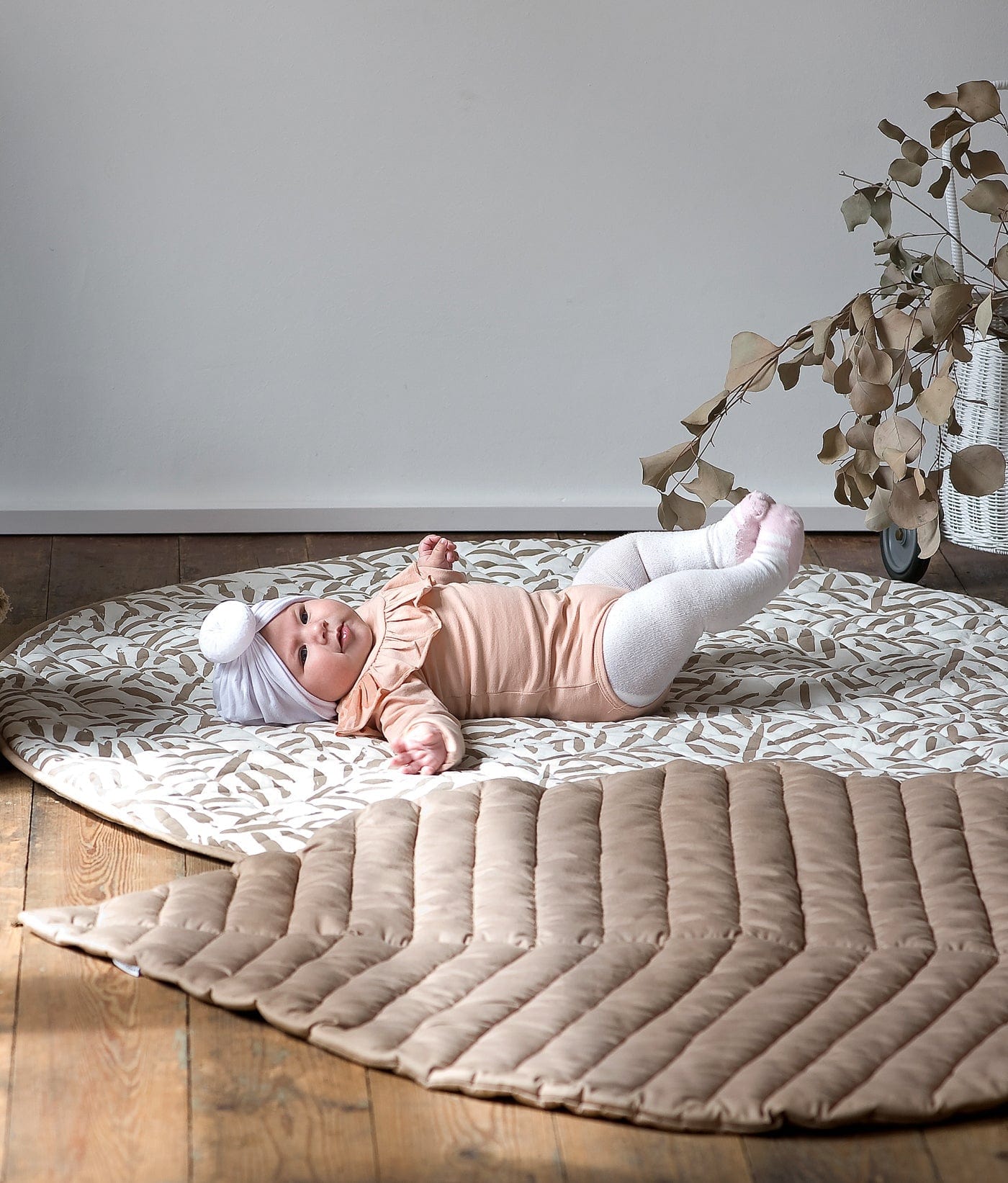Quilted Cotton Reversible Playmats | Tan